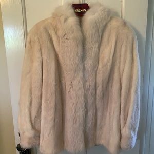Beautiful vintage fur jacket, creamy white, Medium